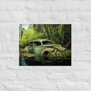 Abandoned Classic Sedan in the Bayou Poster