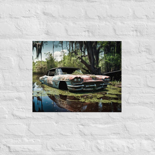 Abandoned Classic Convertible in the Bayou Poster