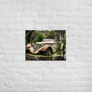 Abandoned Vintage Roadster in the Bayou Poster