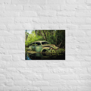 Abandoned Classic Sedan in the Bayou Poster