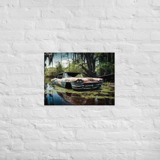 Abandoned Classic Convertible in the Bayou Poster