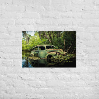 Abandoned Classic Sedan in the Bayou Poster