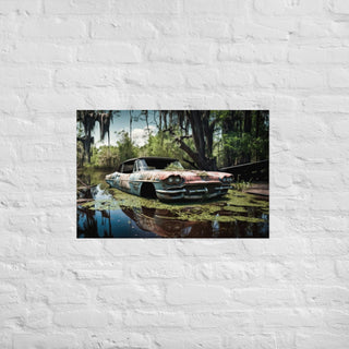 Abandoned Classic Convertible in the Bayou Poster