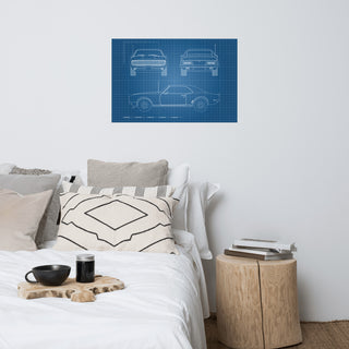 68 Camaro Blueprint Poster