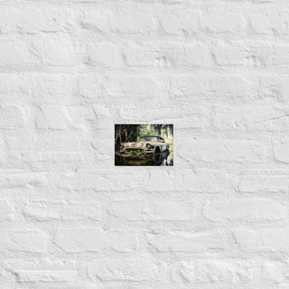 Abandoned White Classic Car in the Bayou Poster