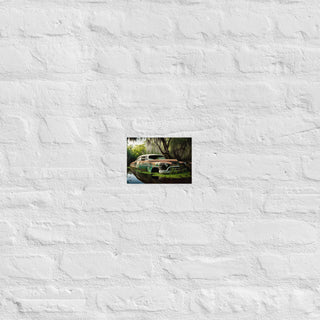 Abandoned Green Classic Car in the Bayou Poster