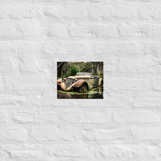 Abandoned Vintage Roadster in the Bayou Poster