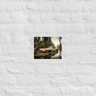Abandoned Classic Sports Car in the Bayou Poster
