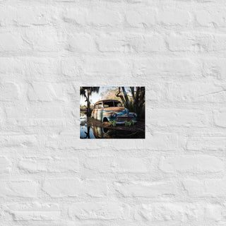Abandoned Blue Classic Car in the Bayou Poster