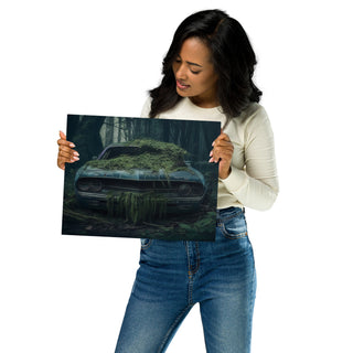 Abandoned Muscle Car in a Forest Metal Print