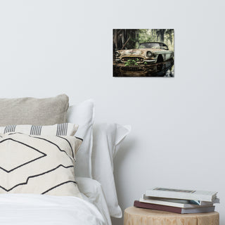 Abandoned White Classic Car in the Bayou Metal Print