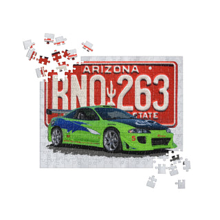 Brian's Green Mitsubishi Eclipse and License Plate Jigsaw Puzzle