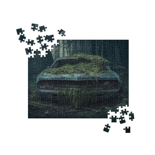 Abandoned Muscle Car in a Forest Jigsaw Puzzle - 252 Pieces