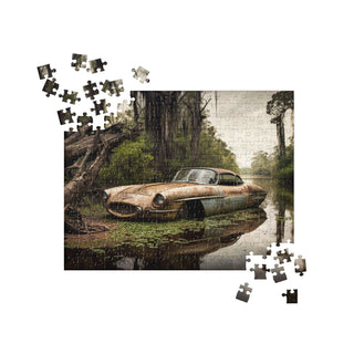 Abandoned Classic Sports Car in the Bayou Jigsaw Puzzle