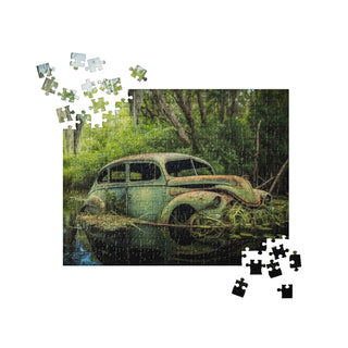 Abandoned Classic Sedan in the Bayou Jigsaw Puzzle
