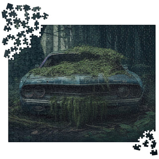 Abandoned Muscle Car in a Forest Jigsaw Puzzle - 520 Pieces