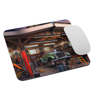 Vintage MG Restoration Garage Painting Mouse Pad