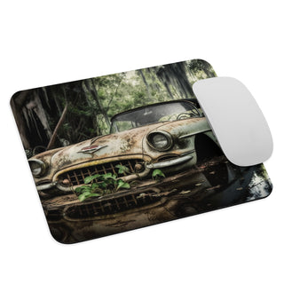 Abandoned White Classic Car in the Bayou Mouse Pad