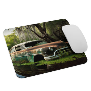 Abandoned Green Classic Car in the Bayou Mouse Pad