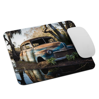 Abandoned Blue Classic Car in the Bayou Mouse Pad