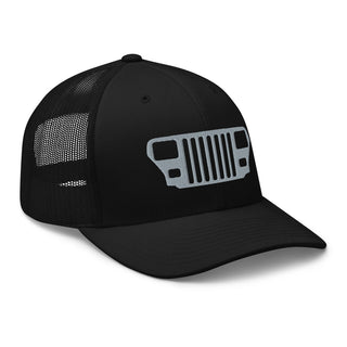 Jeep YJ Grill Embroidered Trucker Cap