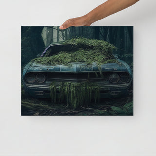 Abandoned Muscle Car in a Forest Slim Canvas