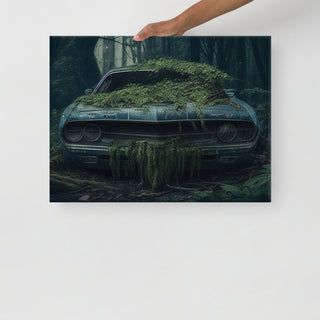 Abandoned Muscle Car in a Forest Slim Canvas
