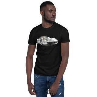 Sketched Ferrari 458 Italia Short-Sleeve Unisex T-Shirt