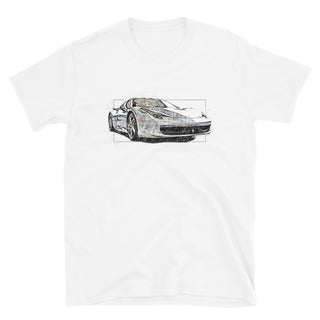 Sketched Ferrari 458 Italia Short-Sleeve Unisex T-Shirt